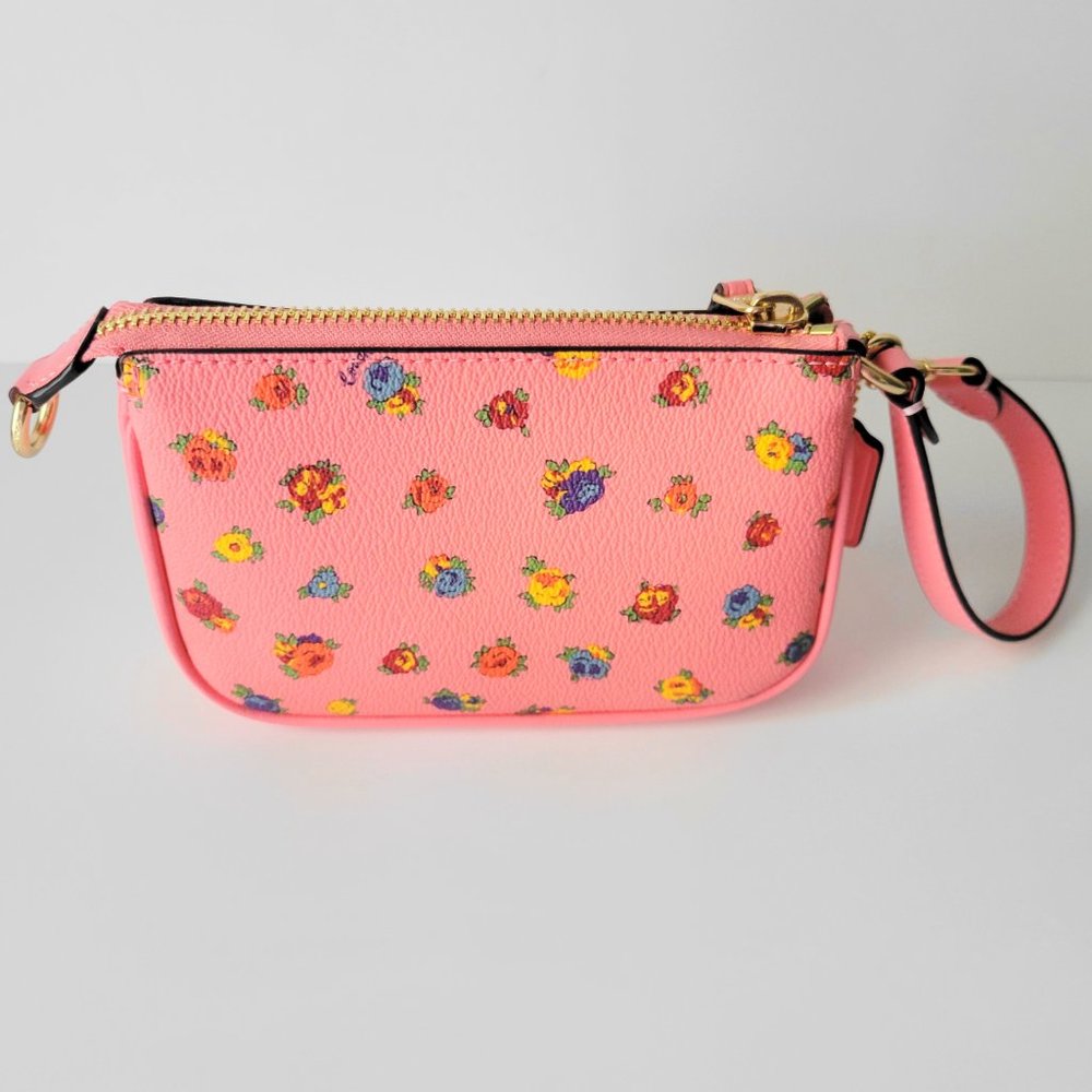 Coach C9931 Mini Vintage Rose Nolita 15 Wristlet Clutch Pink Lemonade - Picture 4 of 6